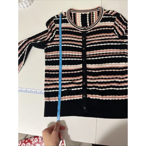 Kate Spade Preppy Feminine Black and Pink Cardigan Womens Size M - Picture 7 of 7